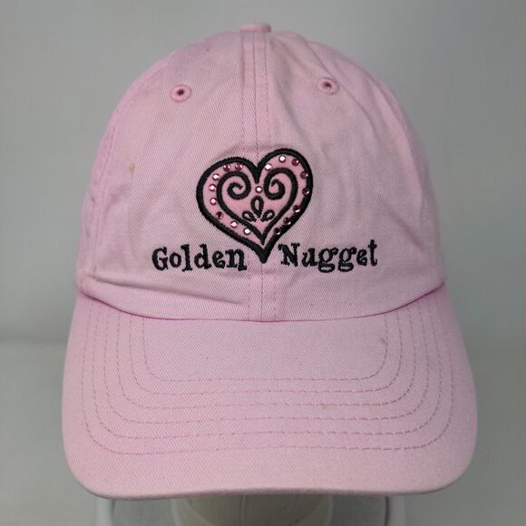 Golden Nugget Slideback Hat Pink OSFA Adjustable Embroidered Rhinestone - Picture 2 of 11